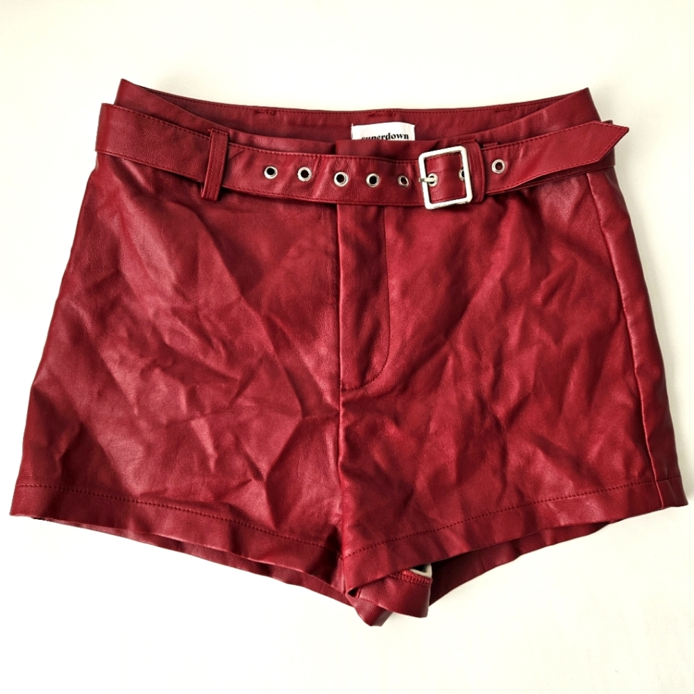 Superdown Faux Leather Shorts, Size XS